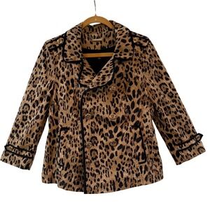 WHBM Leopard Jacket Mob Wife Glam Old Money Chic Animal Print Coat 10 Statement